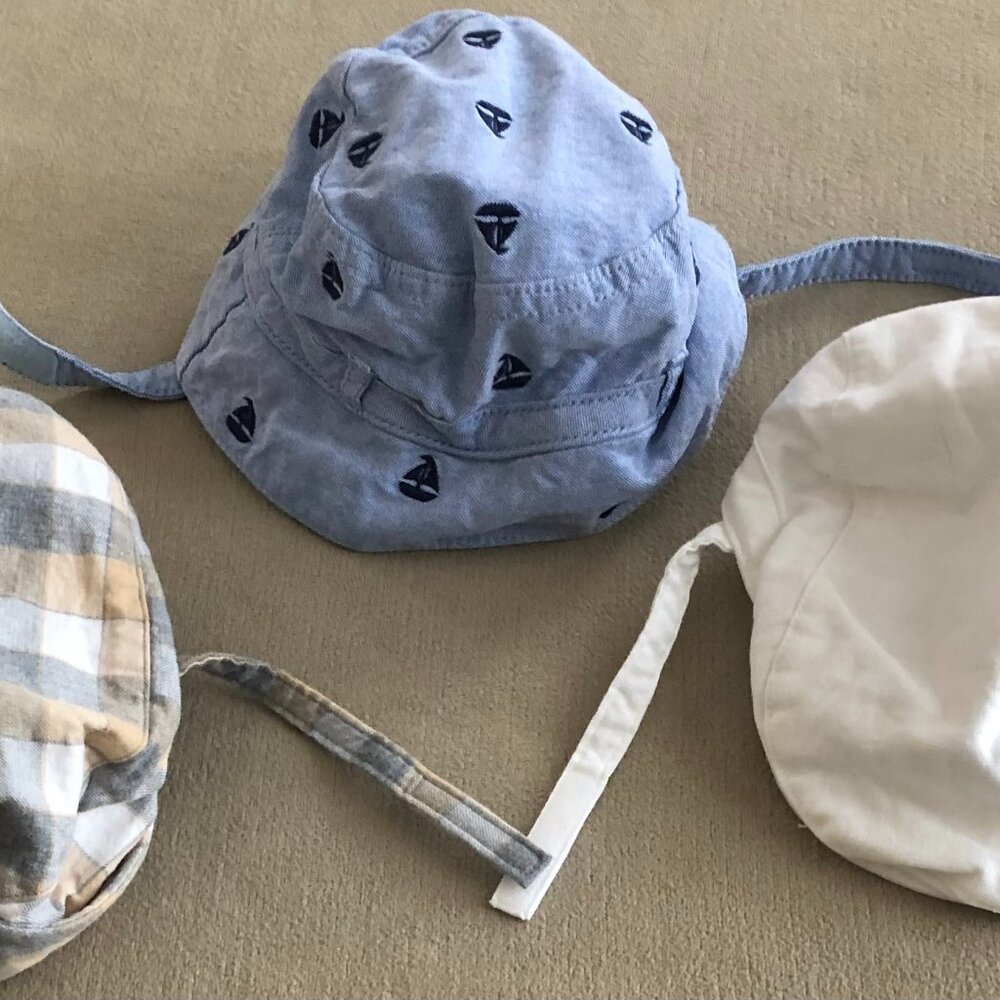Janie and Jack Toddler Boy Multicolor Lining Hats Lot of 3 Size 12-18 Month